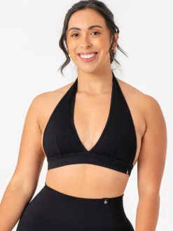 Rib Seamless Halter Sports Bra