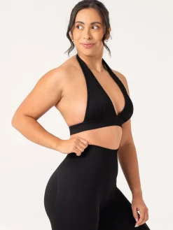 Rib Seamless Halter Sports Bra